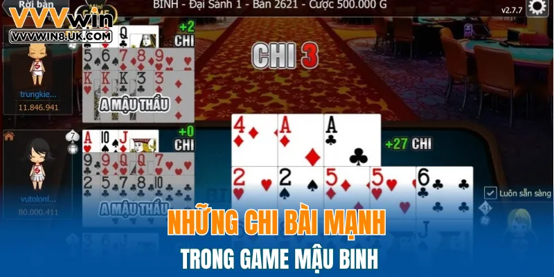 Những chi bài mạnh trong game Mậu binh